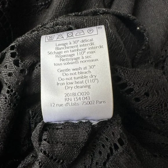 Sézane Bacall blouse in black ~ size 40, pre-owned! - Picture 8 of 12